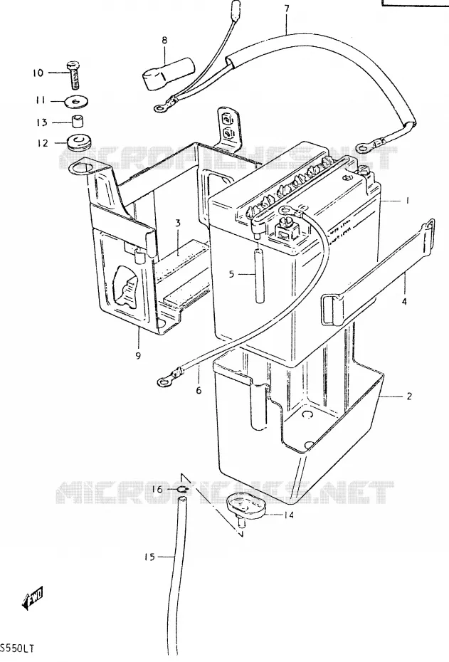 BATTERIE Suzuki MOTO 550 GS 1980  GS550LT
