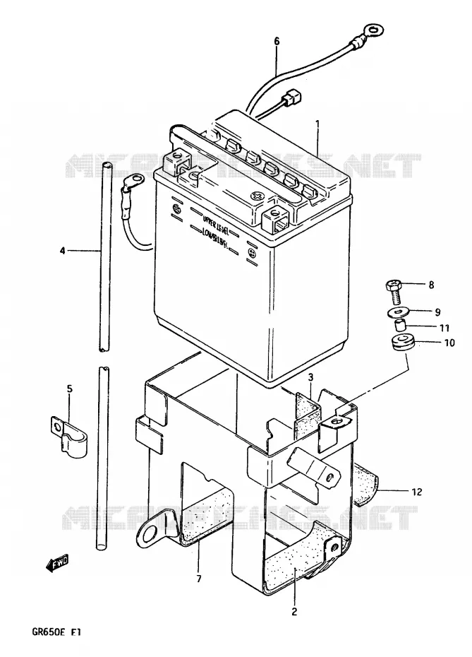 BATTERIE Suzuki MOTO 650 TEMPTER 1984  GR650XE(D/E)