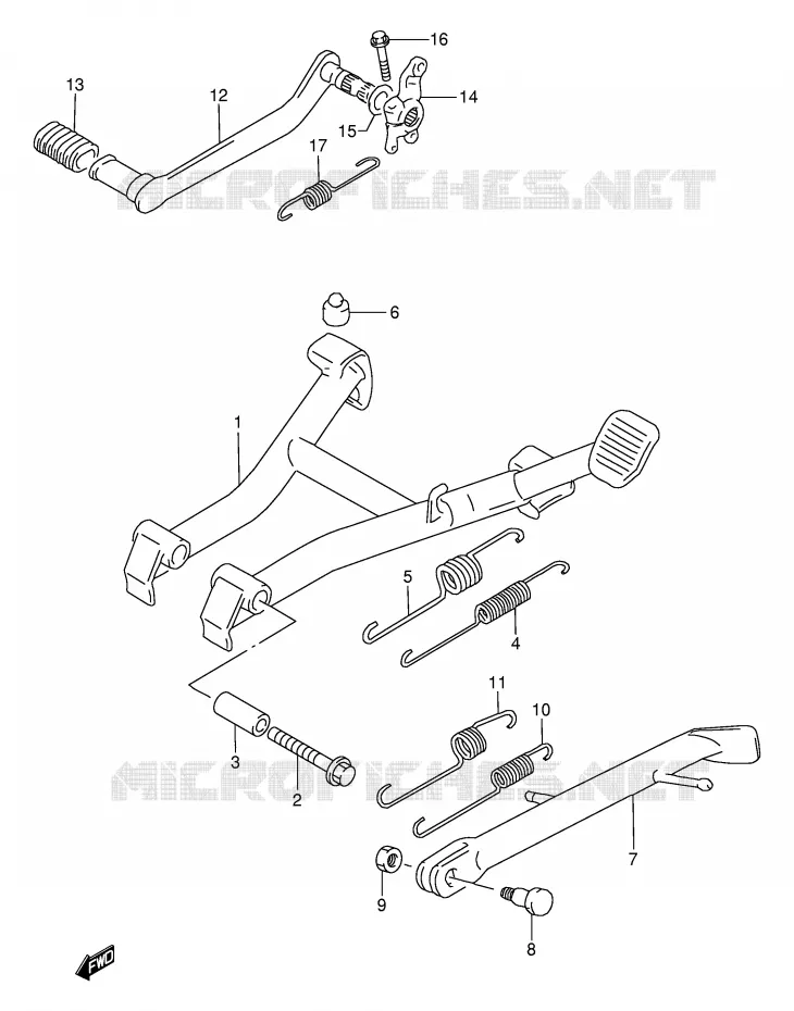 BEQUILLE - PEDALE DE FREIN ARRIERE Suzuki MOTO 500 GS-E 2001  GS500HK1(E2)
