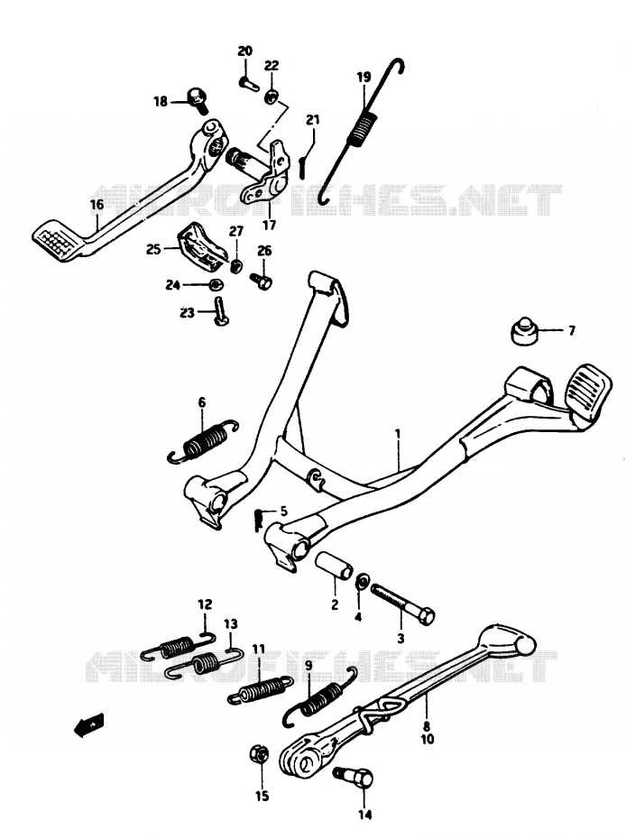 BEQUILLE Suzuki MOTO 1100 GSX-E 1984  GSX1100ESE(E/F/G)