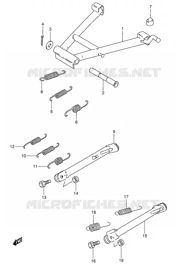 BEQUILLE Suzuki MOTO 250 GN 1993  GN250P(E2)