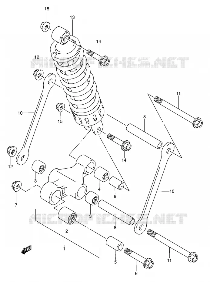 BIELLETTE D'AMORTISSEUR (MODELE K/L) Suzuki MOTO 500 GS-E 1993  GS500EP(E2)