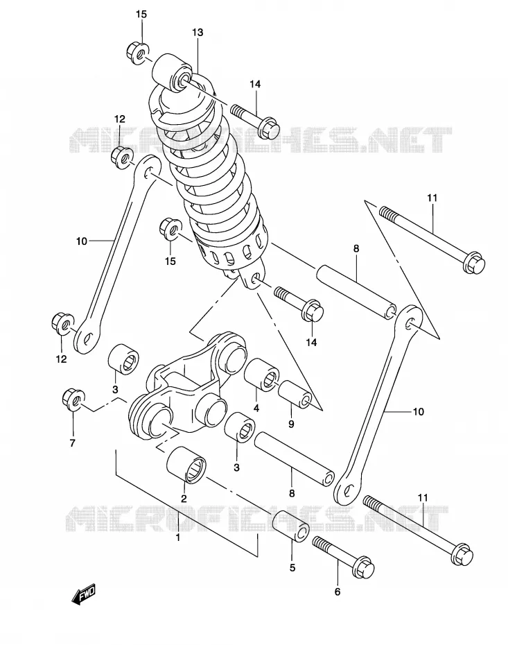 BIELLETTE D'AMORTISSEUR (MODELE K4) Suzuki MOTO 500 GS-F 2004  GS500FK4(P19)