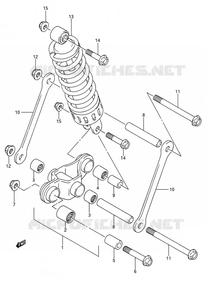 BIELLETTE D'AMORTISSEUR (MODELE M/N/P/R/S/T) Suzuki MOTO 500 GS-E 1993  GS500EUP(E28)