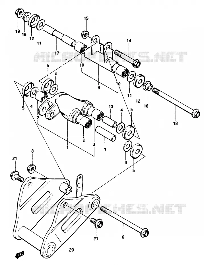 BIELLETTE D'AMORTISSEUR Suzuki MOTO 1100 GSX-E 1985  GSX1100EF(E/F/G)