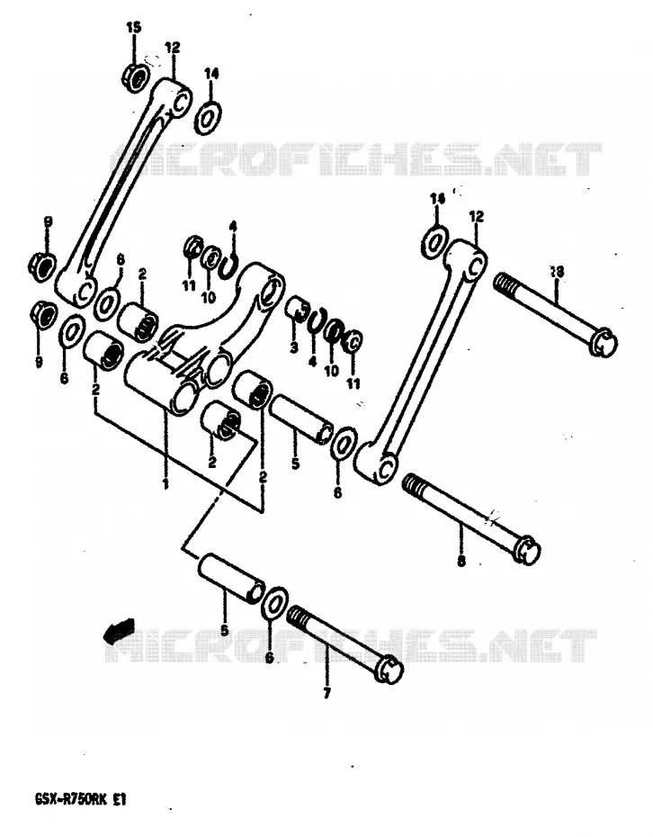BIELLETTE DE SUSPENSION ARRIERE Suzuki MOTO 750 GSX-R 1989  GSX-R750RK