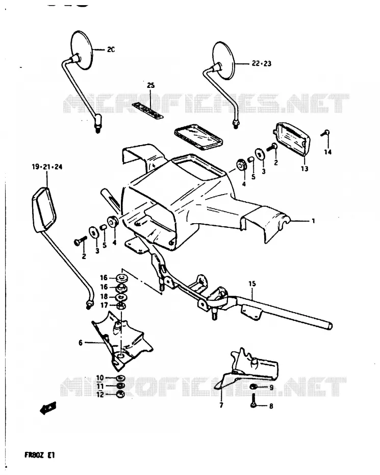 BOL DE PHARE - GUIDON Suzuki SCOOTER 80 FR 1982  FR80Z