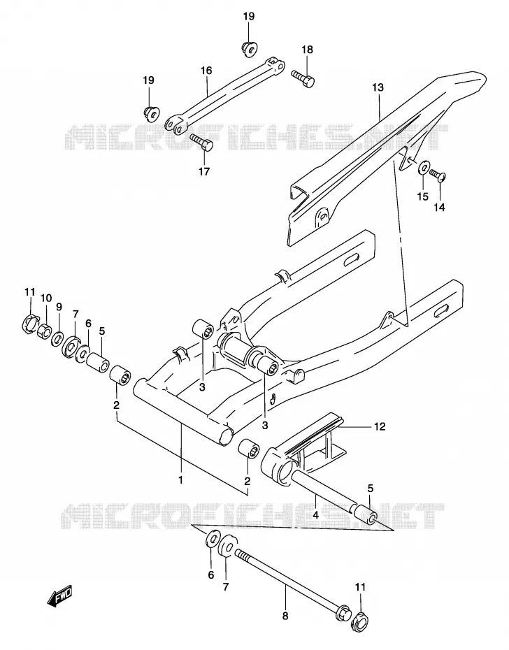 BRAS OSCILLANT ARRIERE (MODELE K3) Suzuki MOTO 500 GS-F 2004  GS500FK4(P19)