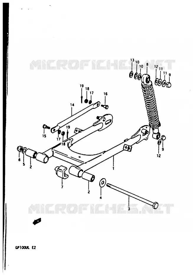 BRAS OSCILLANT ARRIERE Suzuki MOTO 100 GP 1999  GP100EX(X/D/L)