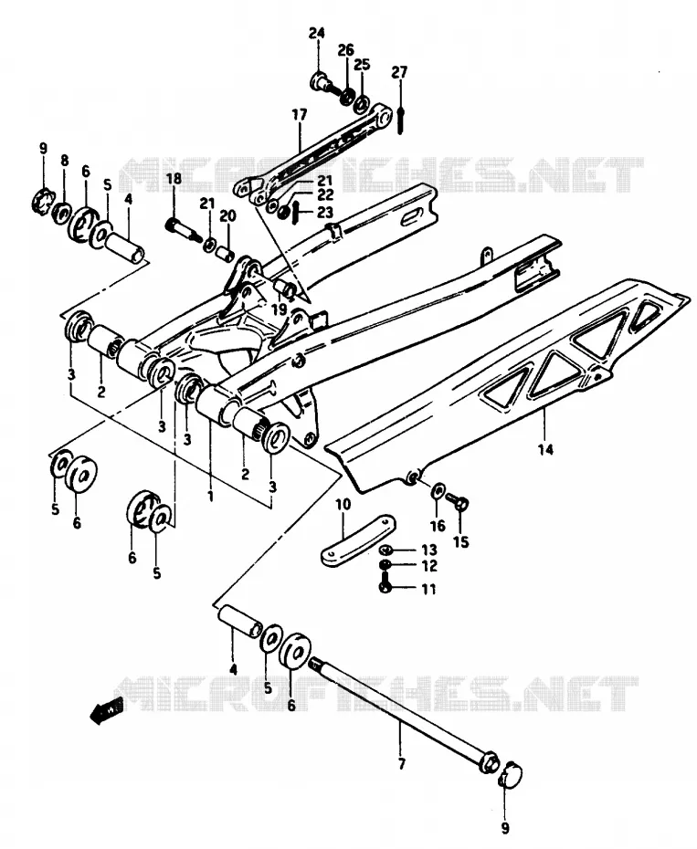 BRAS OSCILLANT ARRIERE Suzuki MOTO 1100 GSX-E 1986  GSX1100ESG(E/F/G)