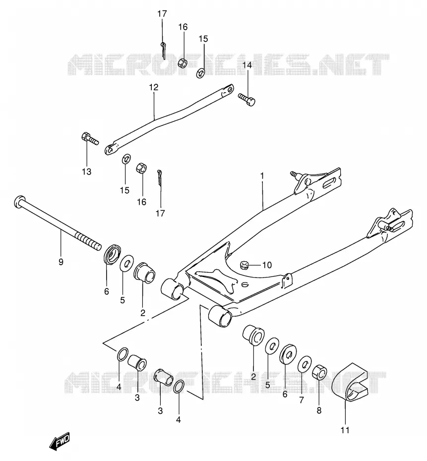 BRAS OSCILLANT ARRIERE Suzuki MOTO 125 GN 1994  GN125R(E1)