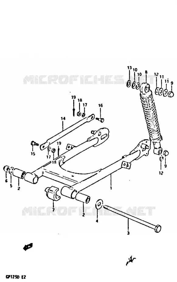 BRAS OSCILLANT ARRIERE Suzuki MOTO 125 GP 1999  GP125UX(X/D)