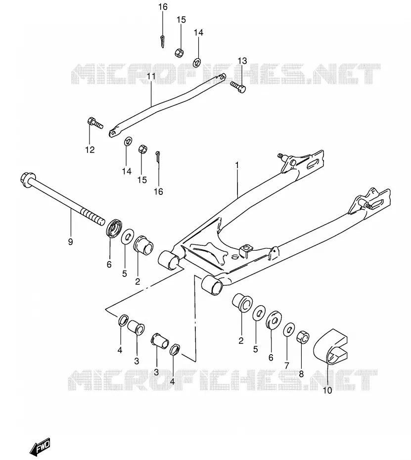 BRAS OSCILLANT ARRIERE Suzuki MOTO 125 GS 1994  GS125ESR(E1)