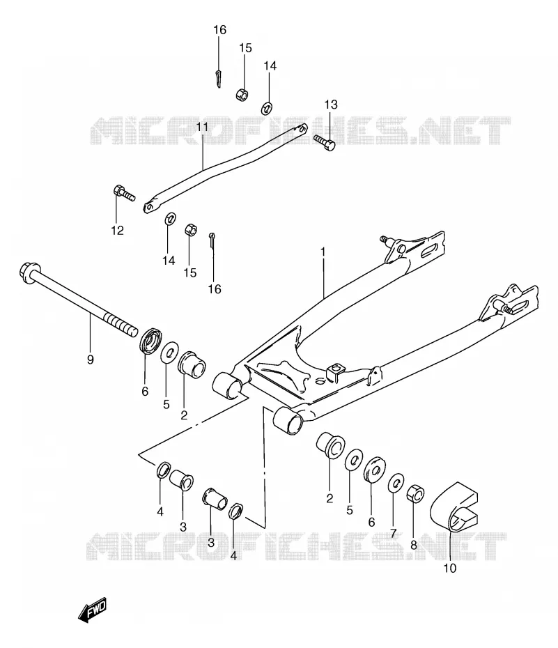 BRAS OSCILLANT ARRIERE Suzuki MOTO 125 GS 1999  GS125SX(E71)