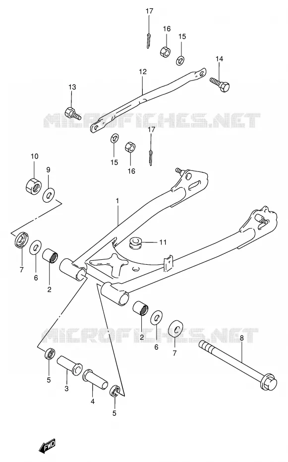 BRAS OSCILLANT ARRIERE Suzuki MOTO 250 GN 1999  GN250X(E2)