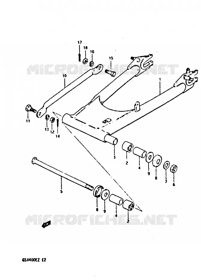 BRAS OSCILLANT ARRIERE Suzuki MOTO 400 GSX 1982  GSX400EZ
