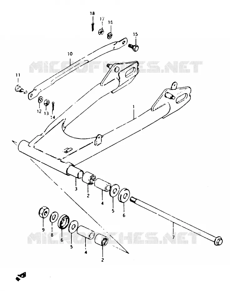 BRAS OSCILLANT ARRIERE Suzuki MOTO 450 GS-L 1983  GS450LD