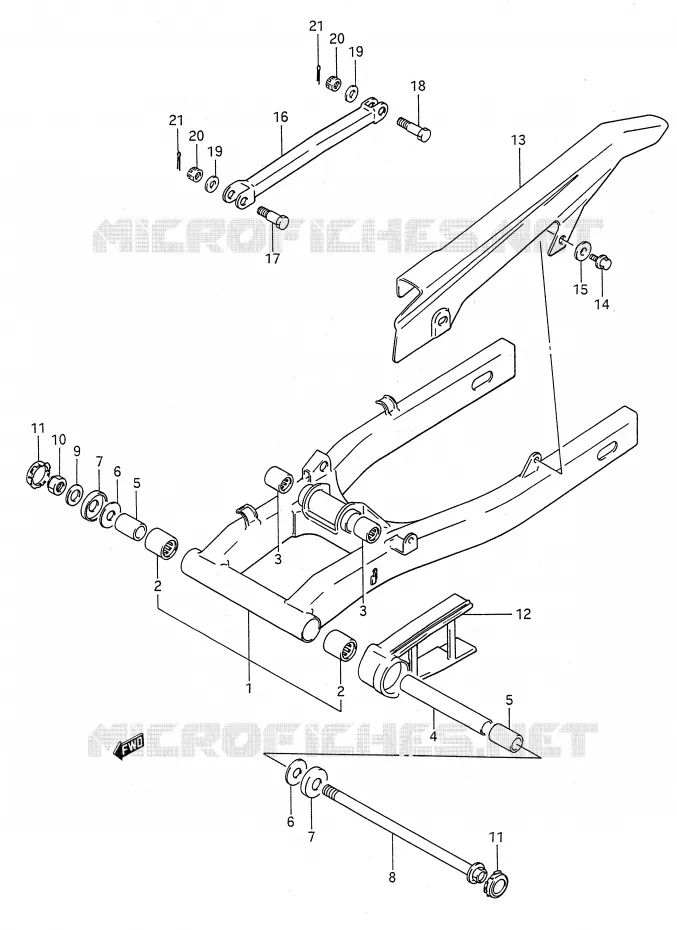 BRAS OSCILLANT ARRIERE Suzuki MOTO 500 GS-E 1991  GS500EUM(E28)