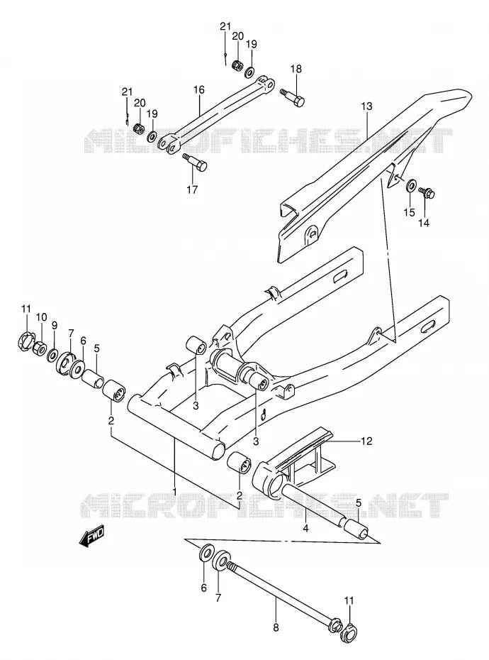 BRAS OSCILLANT ARRIERE Suzuki MOTO 500 GS-E 1995  GS500ESKS(E2)