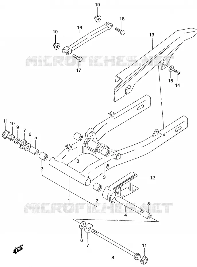 BRAS OSCILLANT ARRIERE Suzuki MOTO 500 GS-E 2003  GS500K3(P19)