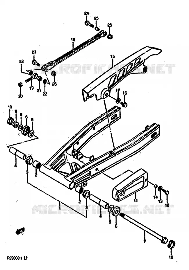 BRAS OSCILLANT ARRIERE Suzuki MOTO 500 RG 1987  RG500CH(E1)