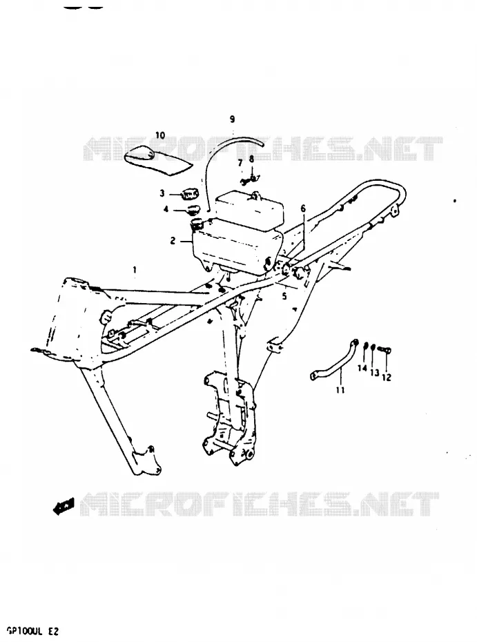 CADRE Suzuki MOTO 100 GP 1983  GP100UD(X/D/L)