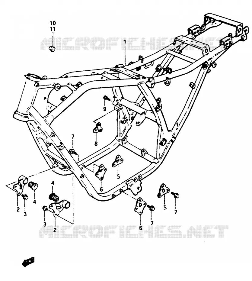 CADRE Suzuki MOTO 1100 GSX-E 1985  GSX1100ESF(E/F/G)