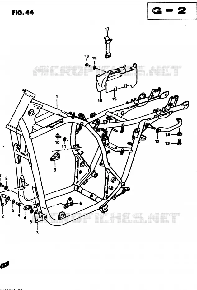 CADRE Suzuki MOTO 450 GS 1983  GS450D(2/Z/D)