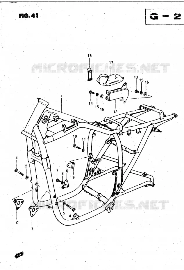 CADRE Suzuki MOTO 450 GS-L 1982  GS450LZ(E2)
