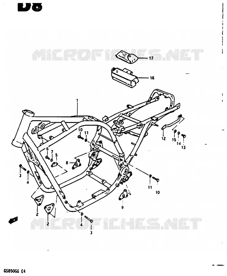 CADRE Suzuki MOTO 850 GS 1986  GS850GG(E4)