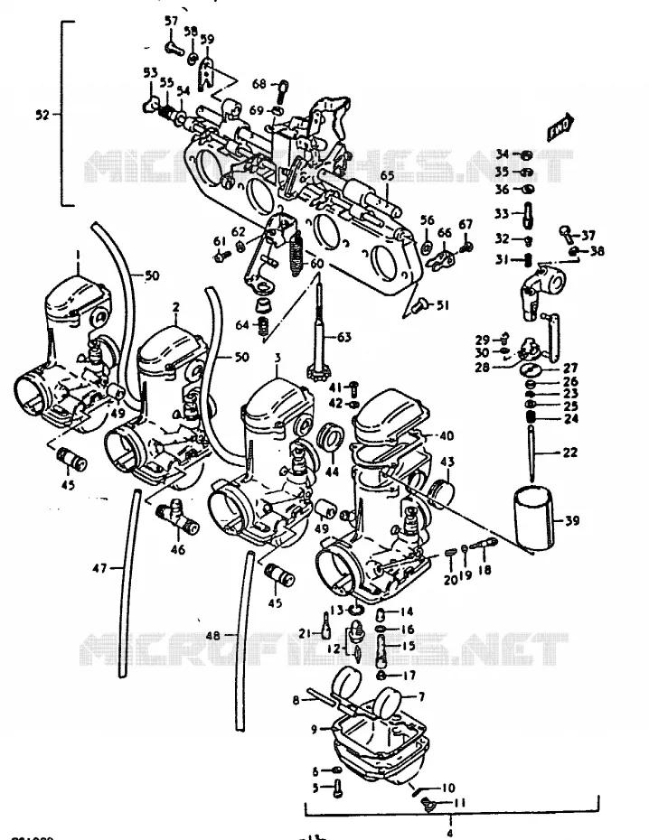 CARBURATEUR (GS1000N, HN, EN) Suzuki MOTO 1000 GS 1978  GS1000HC(C/N)