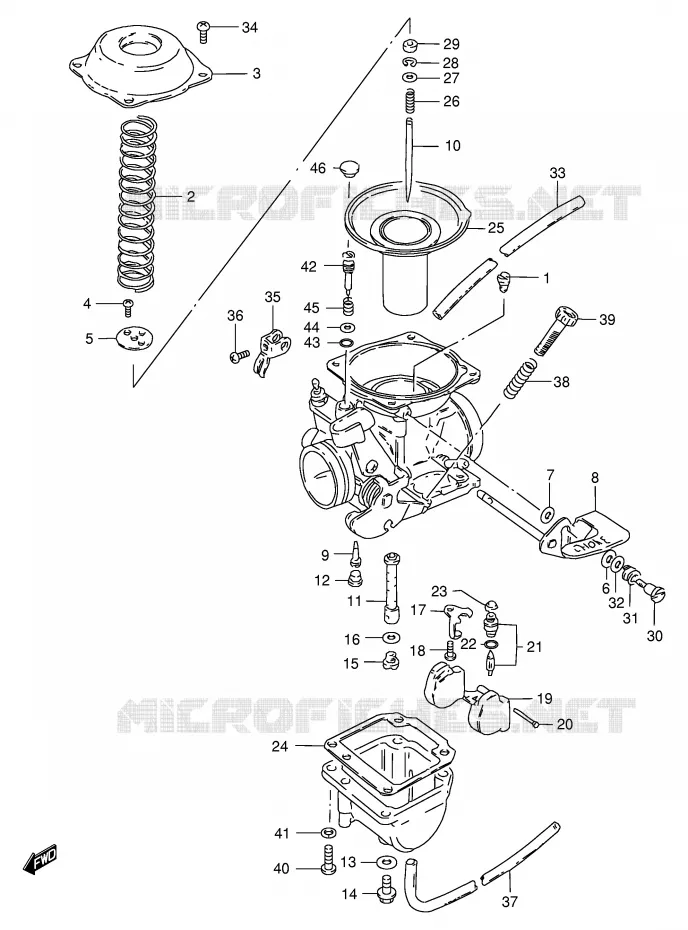 CARBURATEUR (GS125ESK/ESL E24, MODELE M/R) Suzuki MOTO 125 GS 1983  GS125ESD(E1)