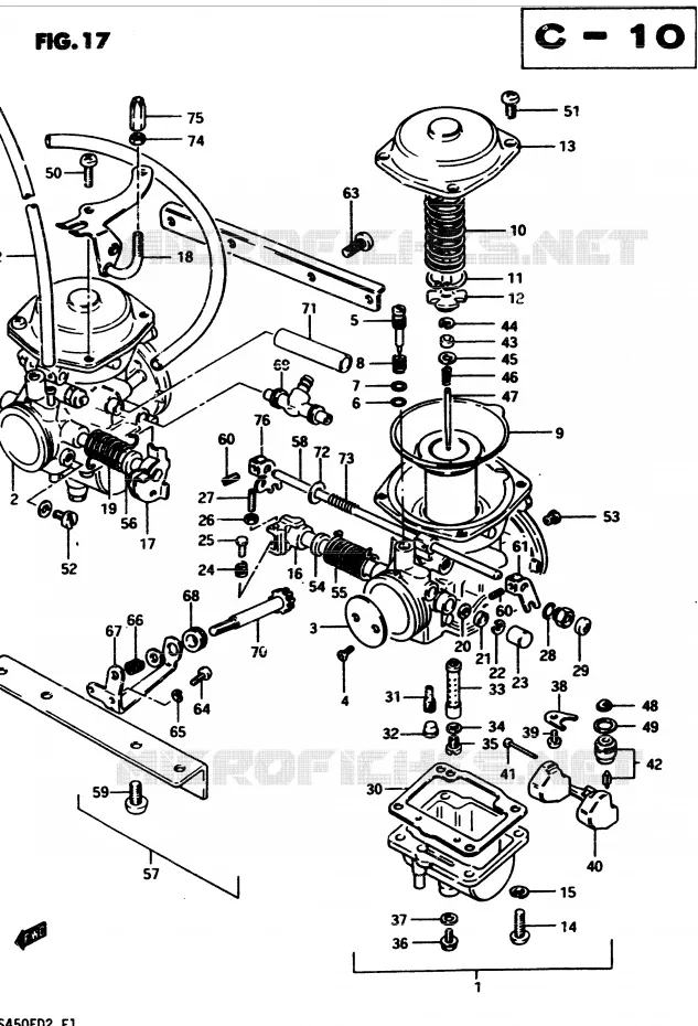 CARBURATEUR (MODELE D) Suzuki MOTO 450 GS-S 1982  GS450SZ(2/Z/D)