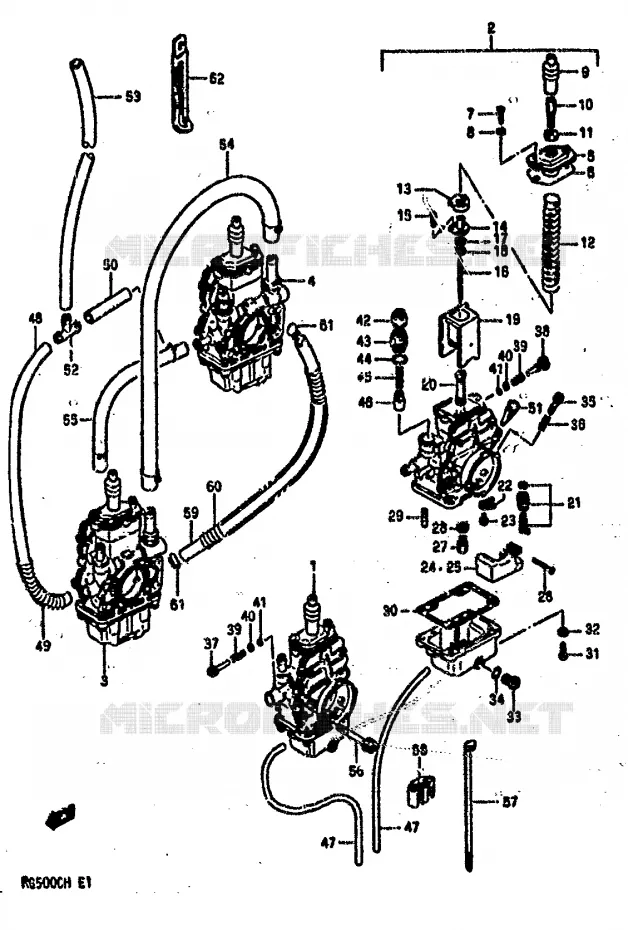 CARBURATEUR Suzuki MOTO 500 RG 1987  RG500CH(E1)