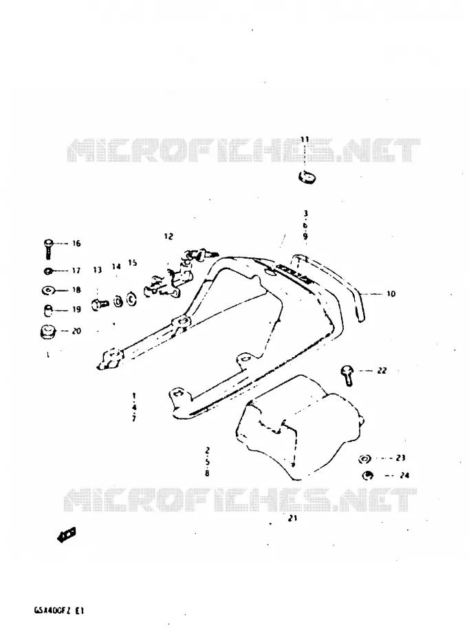 CARENAGE ARRIERE - CAPOT DE SELLE (MODELE Z) Suzuki MOTO 400 GSX 1981  GSX400FX(X/Z)