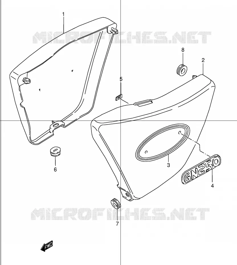 CARENAGES ARRIERE  (MODELE K1) Suzuki MOTO 250 GN 1999  GN250EX(E2)