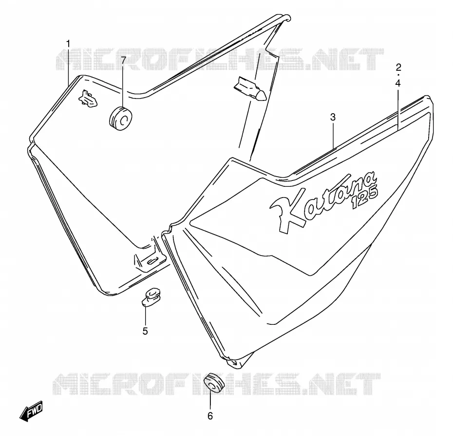 CARENAGES ARRIERE  (MODELE R P37) Suzuki MOTO 125 GS 1982  GS125ESZ(E1)