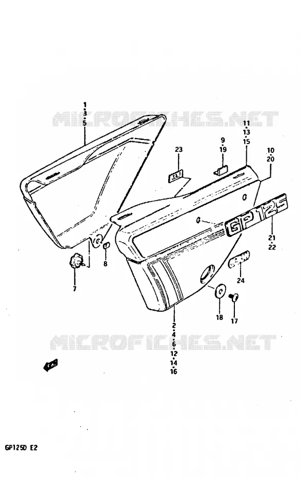 CARENAGES ARRIERE  (MODELE X) Suzuki MOTO 125 GP 1999  GP125UX(X/D)