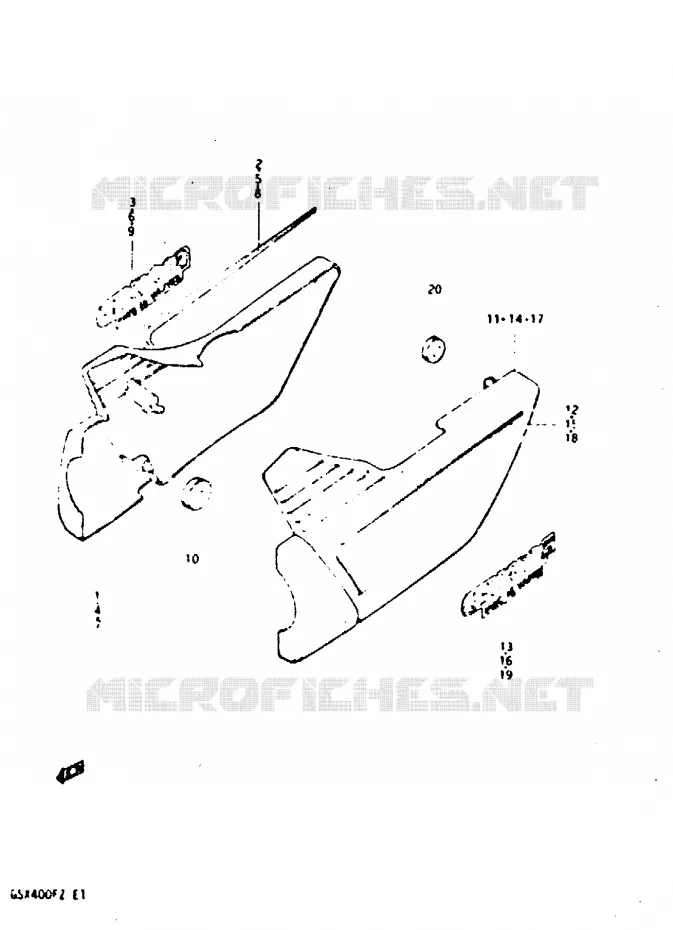 CARENAGES ARRIERE  (MODELE Z) Suzuki MOTO 400 GSX 1980  GSX400FT
