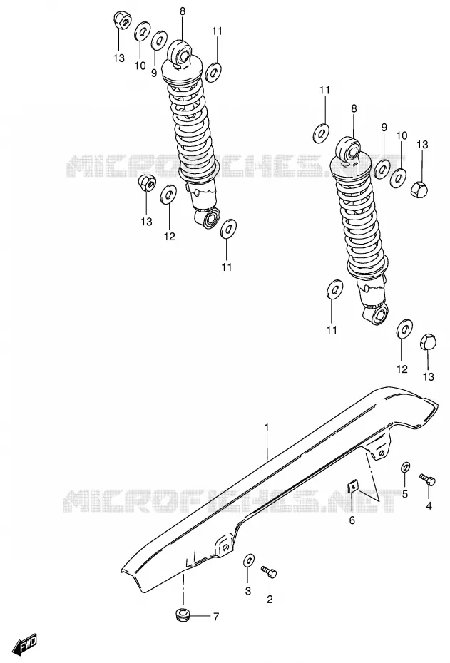CARTER DE CHAINE - AMORTISSEUR ARRIERE Suzuki MOTO 125 GS 1982  GS125ESZ(E1)
