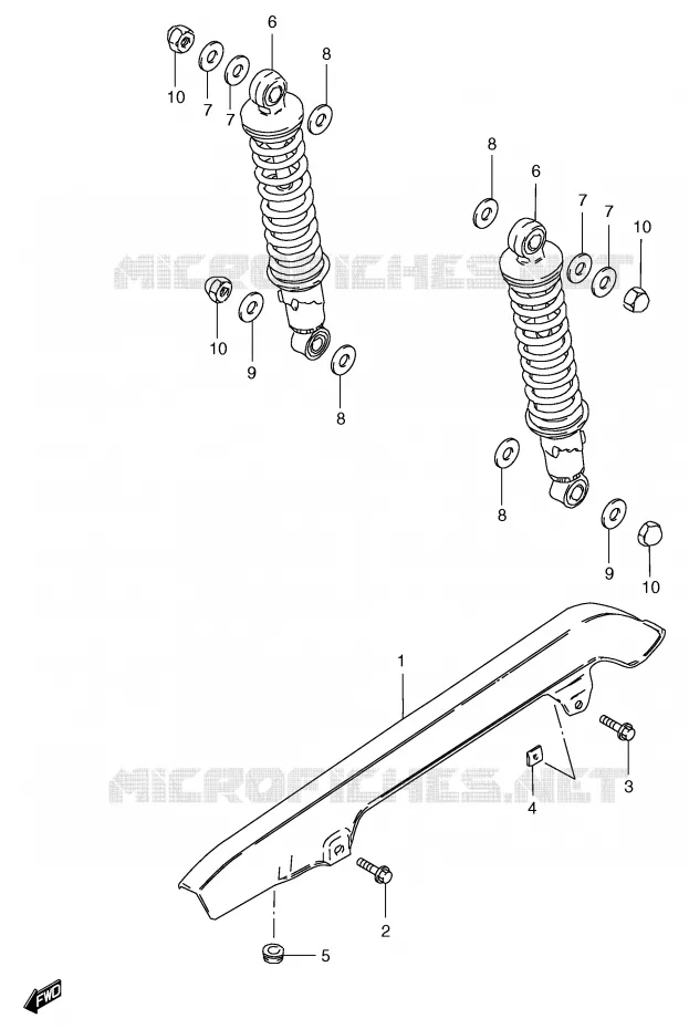 CARTER DE CHAINE - AMORTISSEUR ARRIERE Suzuki MOTO 125 GS 2000  GS125SUY(E71)