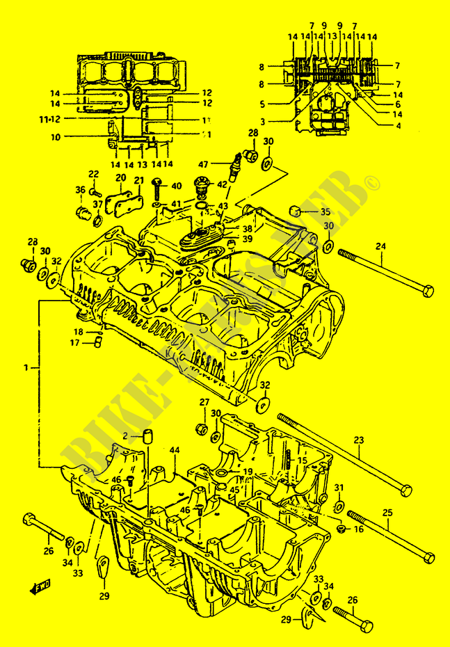CARTER (E.NO.102248~) pour Suzuki GSX-E 1100 1985