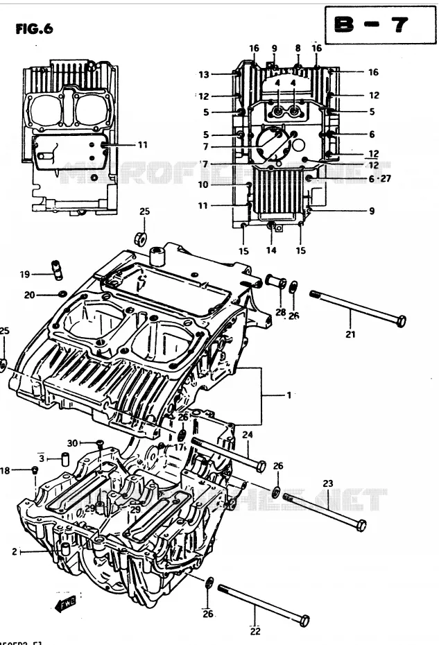 CARTER (MODELE D) Suzuki MOTO 450 GS 1982  GS4502(2/Z/D)