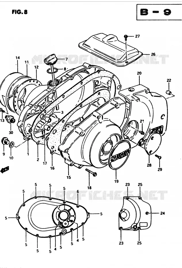 CARTER (MODELE D) Suzuki MOTO 450 GS-E 1983  GS450ED2(2/Z/D)
