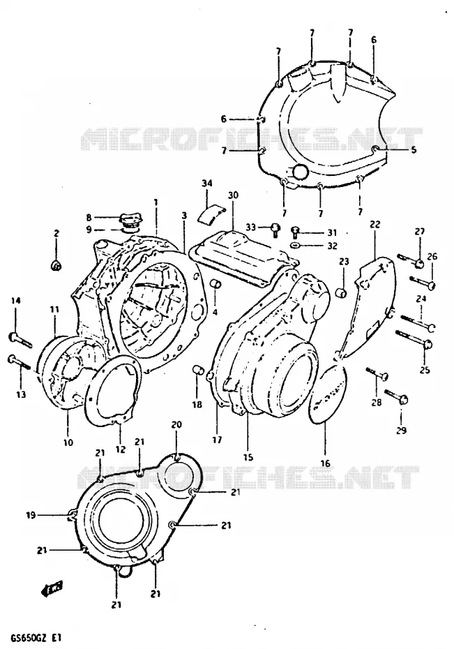 CARTER Suzuki MOTO 650 GS 1982  GS650GZ(X/Z)