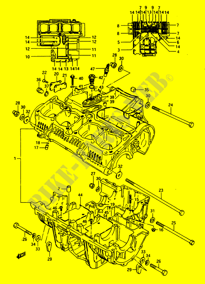 CARTER (~E.102247) pour Suzuki GSX-E 1100 1985