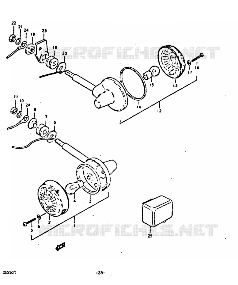 CLIGNOTANTS (E15, E21, E25) Suzuki MOTO 550 GS 1980  GS550ET(T)