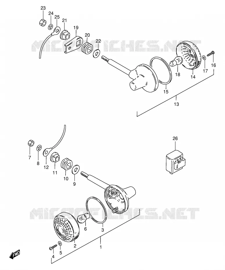 CLIGNOTANTS (E15,E17,E18,E39) Suzuki MOTO 125 GS 1982  GS125EEZ(E1)