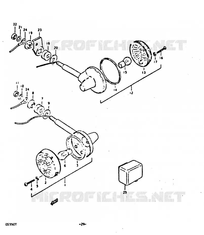 CLIGNOTANTS (E18, E26) Suzuki MOTO 550 GS 1980  GS550T(T)