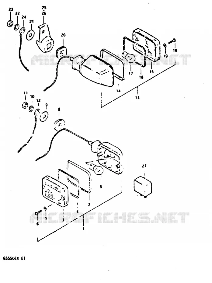 CLIGNOTANTS (E2, E4, E34) Suzuki MOTO 550 GS 1981  GS550X(X)